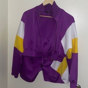 Purple Gold and White basketball suit